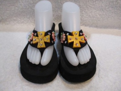 Women's, Nomad, Black, Bling, Flip Flop, Sandals, Shoes, Size, 8