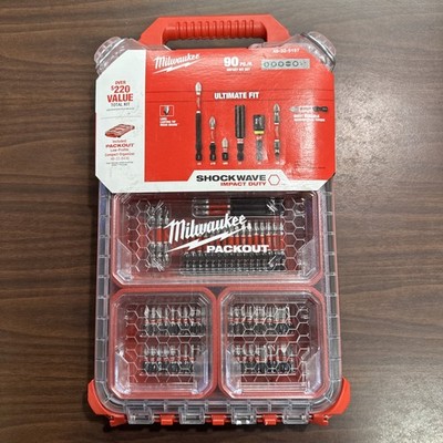 Milwaukee 48-32-5157 Impact Driver Bit Set 90pc Packout Case Shockwave