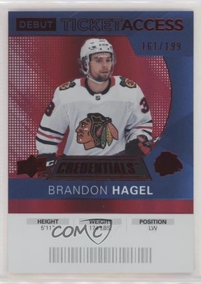 2021 Credentials 2020-21 Debut Ticket Access Red 161/199 Brandon Hagel #89 u0h