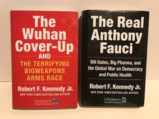 Lot 2 Robert F. Kennedy Jr HARDCOVER BOOKS - Real Anthony Fauci & Wuhan Cover-Up