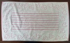 Disney Pink Mickey Mouse Striped 100 Cotton Regtangular Hand Towel White 18x31"