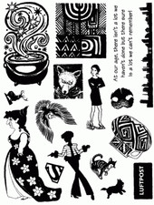 Unmounted Rubber Stamp Plate, Unmounted/Uncut Pink Rubber Stamps