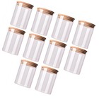 Bamboo Lid Glass Canisters Set of 10 for Food Tea Candy Storage Containers