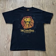 Unisex Vintage The Lion King Musical T Shirt L Fade Black Broadway Disney Simba