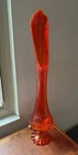 Vintage Fenton Valencia Amberina Swung Vase 26” Large Mouth Rare GLOWS!