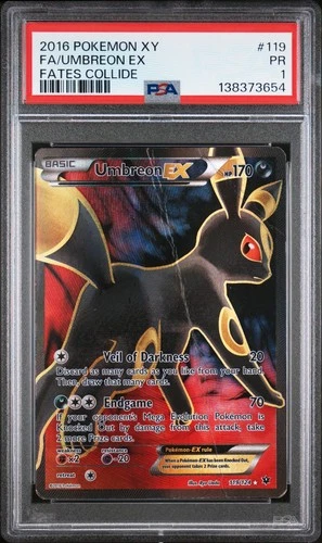 PSA 1 2016 Pokemon XY Fates Collide Full Art Umbreon EX 119/124 Holo Foil Rare