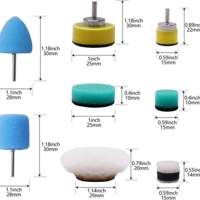 22pc Mini Sponge Buffing Car Detail Foam Pads For Rotary Polisher Electric Drill