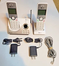 AT&T 2 Handset Connect to Cell Answering System Silver #DL72210 Tested Works!