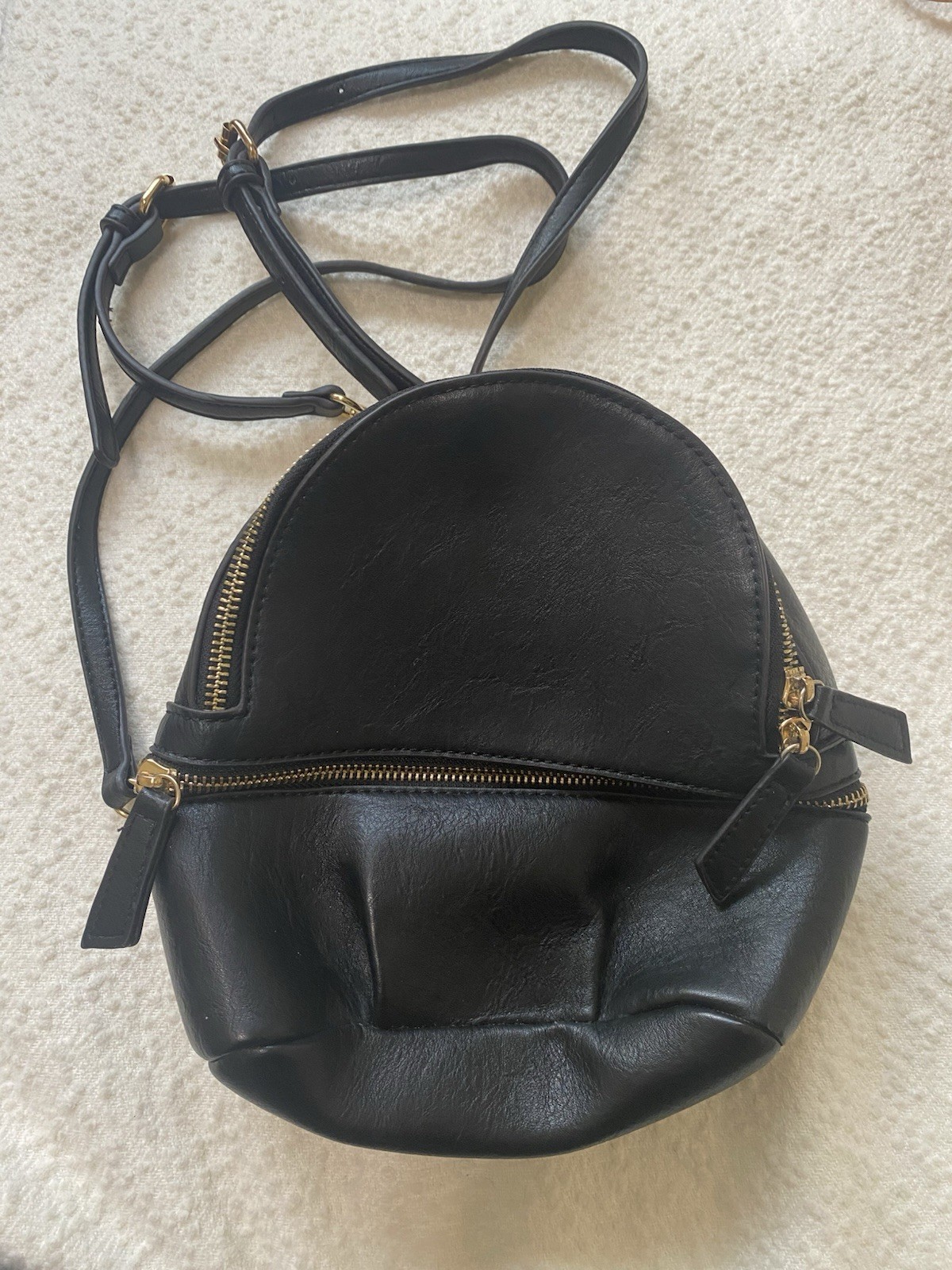 Small Leather Mini Black Backpack - image 1