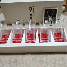 TOYO-SASAKI GLASS Tumbler Kiriko Engraved on the glass 12x7cm/4.7x2.75" set of 5