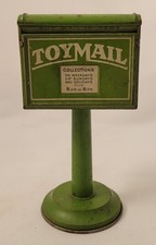 Vintage Toymail Green Litho Tin Toy Mailbox with Mini Post Cards Hullco Toys