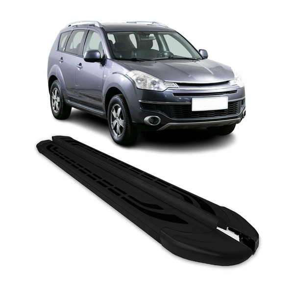 Trittbretter Seitenschweller FüR Citroen C-Crosser 2007-13 Aluminium Schwarz 2X-image