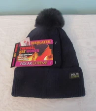 POLAR EXTREME WOMENS INSULATED THERMAL BLACK HAT NEW