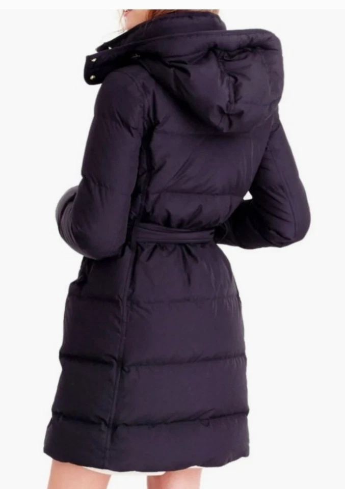 J. Abrigo acolchado Crew Wintress XL capucha parka plumón negro Foto 4 de 4