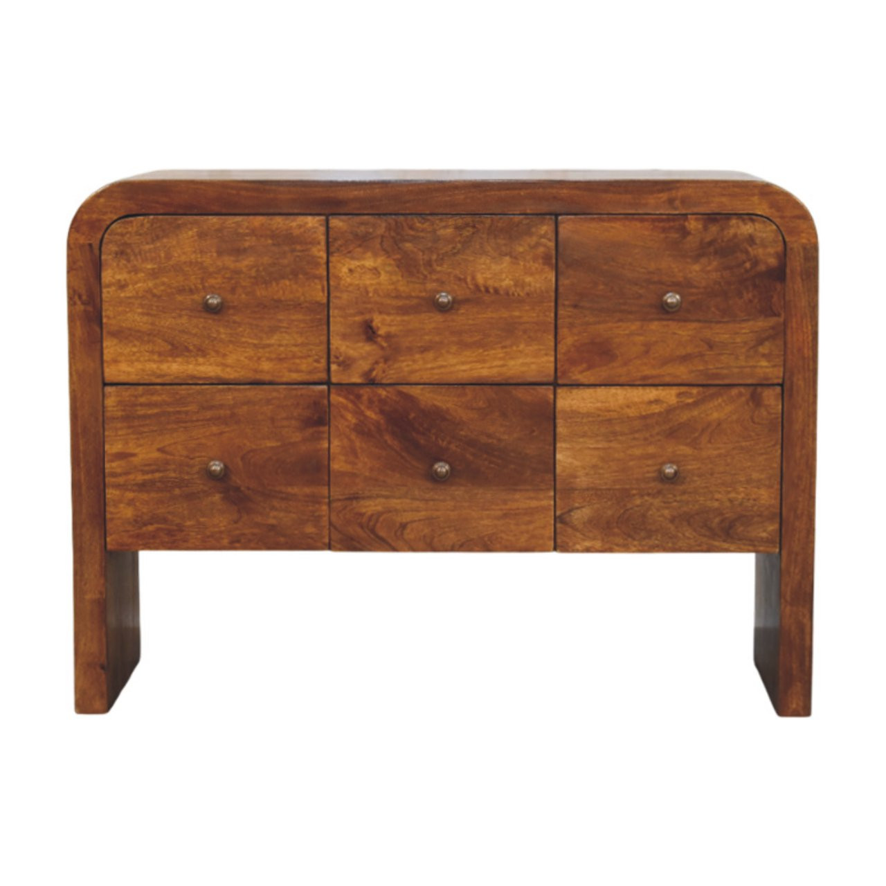 Artisan Furniture Solid Wood Darcy 3 Over 3 Drawer Chest In Chestnut Finish - Brown - Image 3
