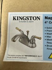 Kingston Brass KB262.B Naples 1.2 GPM Centerset Bathroom Faucet - Brass