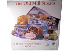 New Sealed 1000 Piece Shaped Puzzle SunsOut The Old Mill Stream #95065