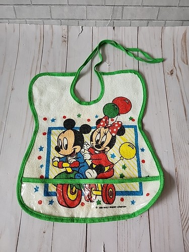 Vintage Disney Baby Bib Mickey And Minnie