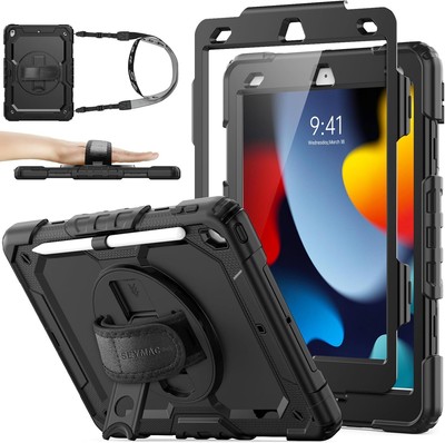 SEYMAC Stock Case für iPad 9./8./7. Generation (10,2 Zoll) schwarz 