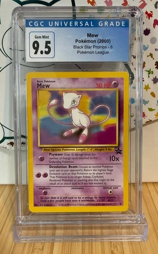CGC 9.5 Blue Label (now CGC 10) Mew #8 Black Star Promo - 2000 WotC Pokemon TCG