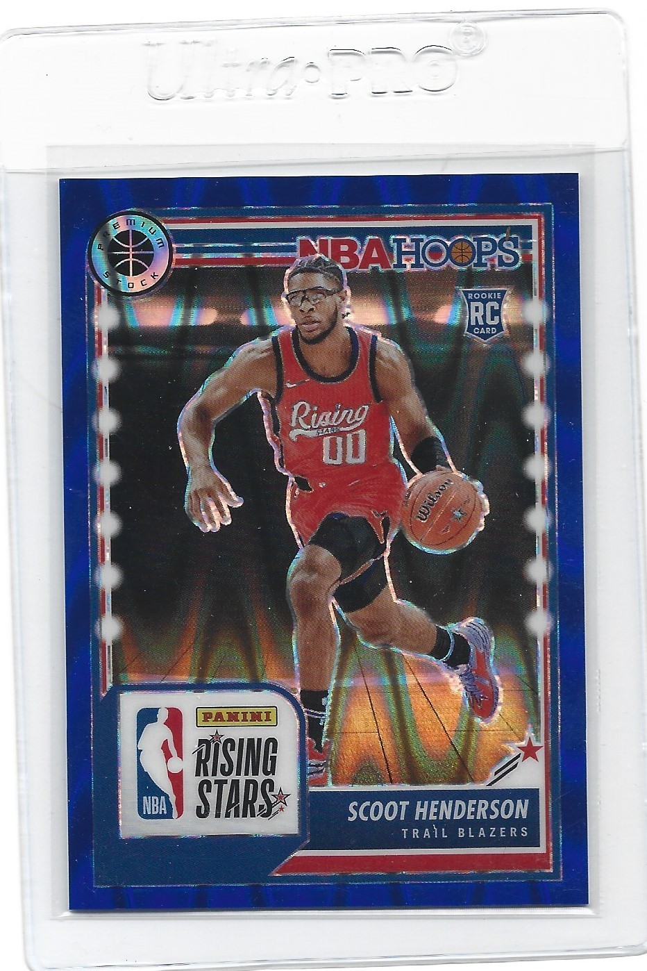 2023-24 Hoops Premium Scoot Henderson Rising Stars Blue Ice 27/99
