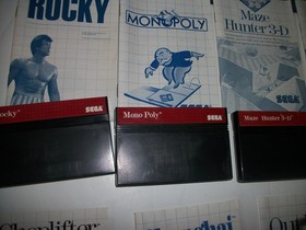 Sega Master System  10 Game Lot w/ cases and manuals all  OUTRUN, ROCKY,MORE