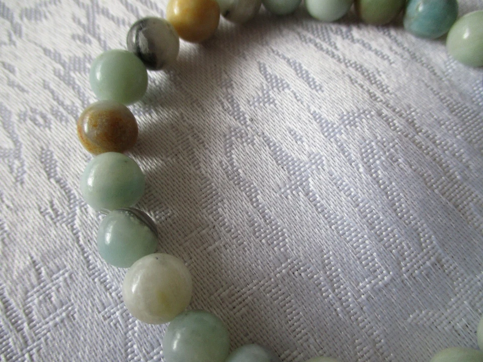 Armband mit Natürlichen Amazonit Perlen Glatt - U / L 19 - 20 cm - Bild 3 von 4