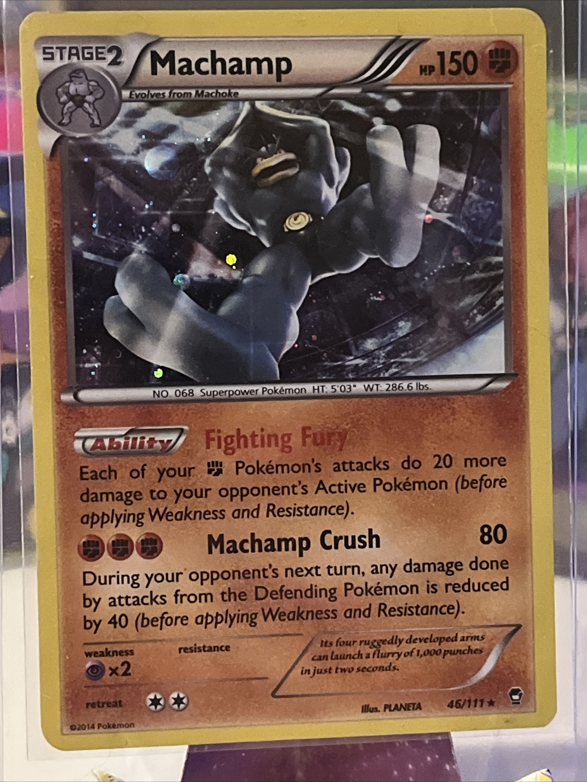 Pokémon TCG Machamp Furious Fists 46/111 Promo Cosmos Holo Rare LP 2