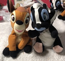 Disney Mini Bean Bag Plush Lot of 2 Bambi  Flower NEW WITH TAGS