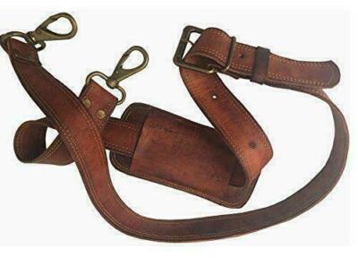 Genuine Leather Crossbody Shoulder Strap Adjustable Brown Replacement Bag Strap