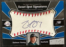 2004 UDC Sweet Spot Signatures Delmon Young Baseball Leather AUTOGRAPH   -d4