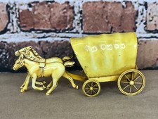 Vintage Japan Plastic Horse Drawn Covered Conestoga Wagon 5.5" Long
