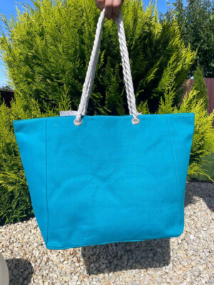 Stylish Women's Beach Tote Bag   Cotton & Nylon Shopper   Lightweight, Spacious