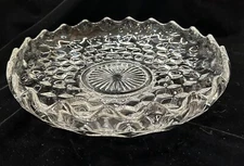 Fostoria American Clear Footed Lily Pond 12” Saw Tooth Edge
