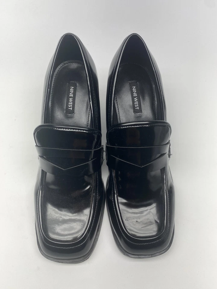 Bomba Nine West para mujer Avalia negra punta cuadrada talla 9,5 Foto 2 de 4