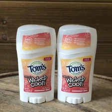 2 Toms of Maine Wicked Cool Kids Deodorant Summer Fun 1.6 oz Each