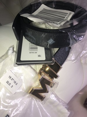 BNWT MCM Visetos Logo Reversible Belt Black Gold One Size, Unisex $_12.JPG?set_id=880000500F main image 2