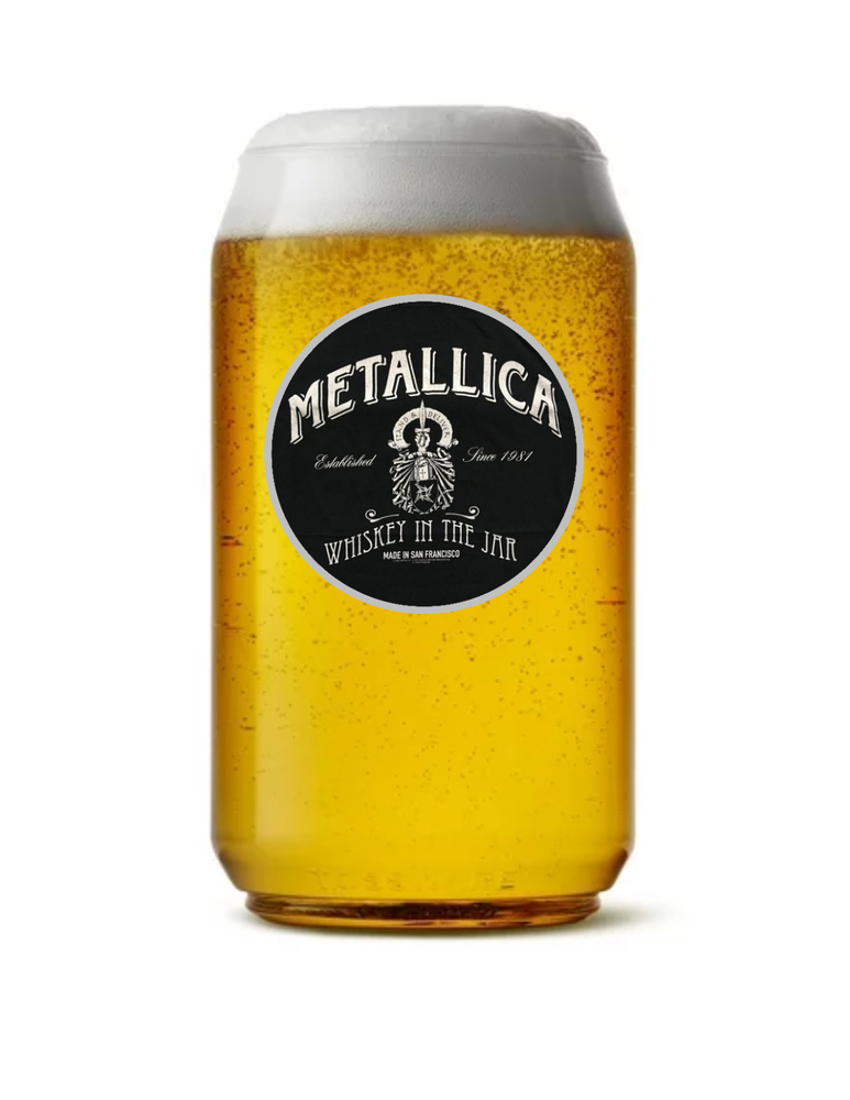 Metallica Whiskey In The Jar Rock Roll 16oz Pint Beer Glass Barware