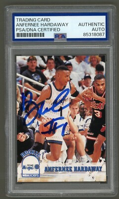 Anfernee Penny Hardaway Signed 1993-94 Hoops Rookie Card #380 (PSA