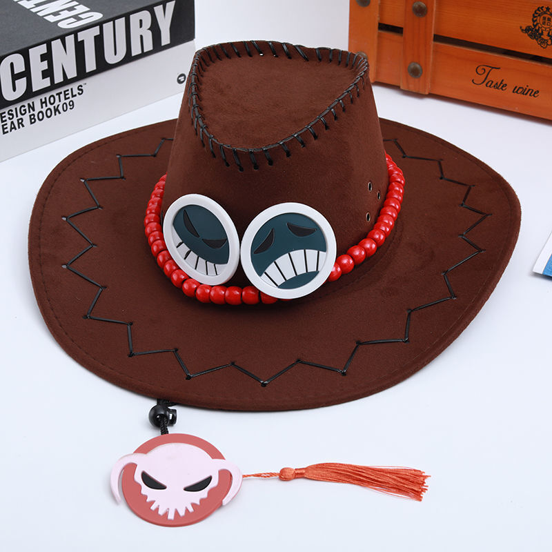 Anime One Piece Fire Fist Portgas D. Ace Hat Visor Western Cowboy