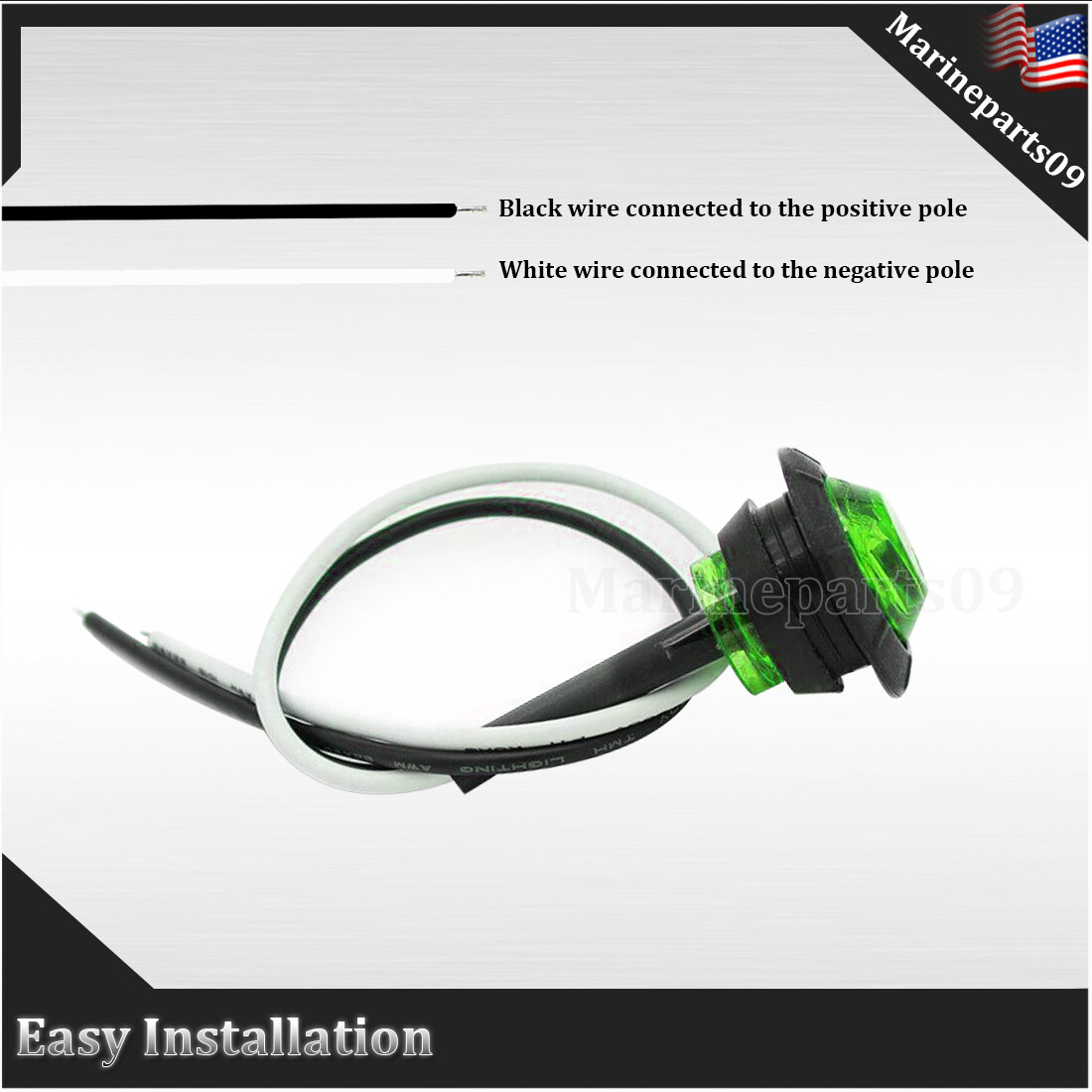 20x Round Green LED Boat Marine Lights Deck Courtesy Cabin Stern Navigation Lamp