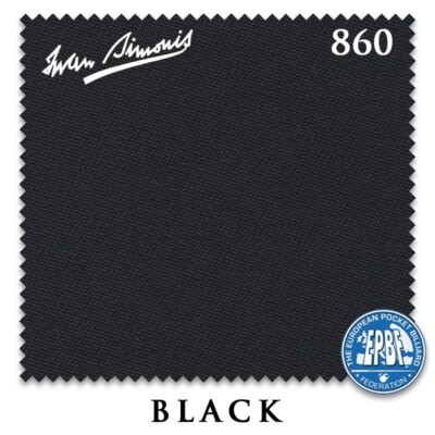7' Simonis 860 Pool Table Cloth - Black - AUTHORIZED DEALER
