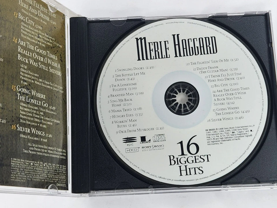 Merle Haggard - 16 Biggest Hits CD - Compilation 16 Tracks - Image 2 of 3