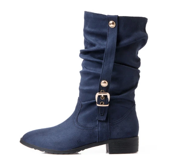 Navy cheap calf boots