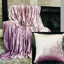 Throw over bedspread Shiny Crushed Velvet Sofa or bed Cushion Cover 8 colours