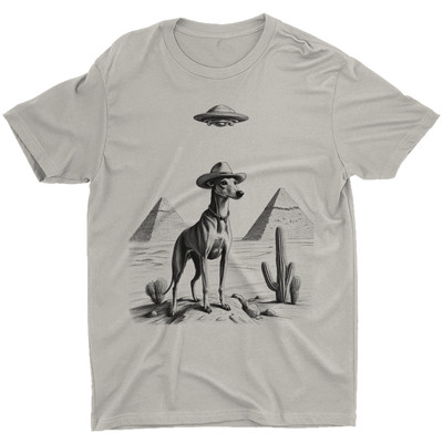 Greyhound Shirt Vintage UFO Egyptian Pyramid T-Shirt Whippet Dog Funny Animal
