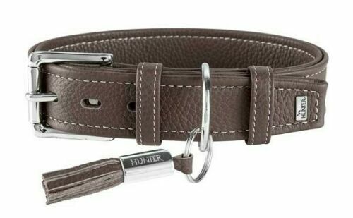 Collier cuir grand chien Hunter Cannes 65 marron, l'accessoire des randonnées nature