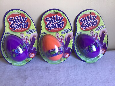 New Mixed Lot Of 3 Big Time Silly Sand Egg Sculpting Sand Sensory Playtime Toys