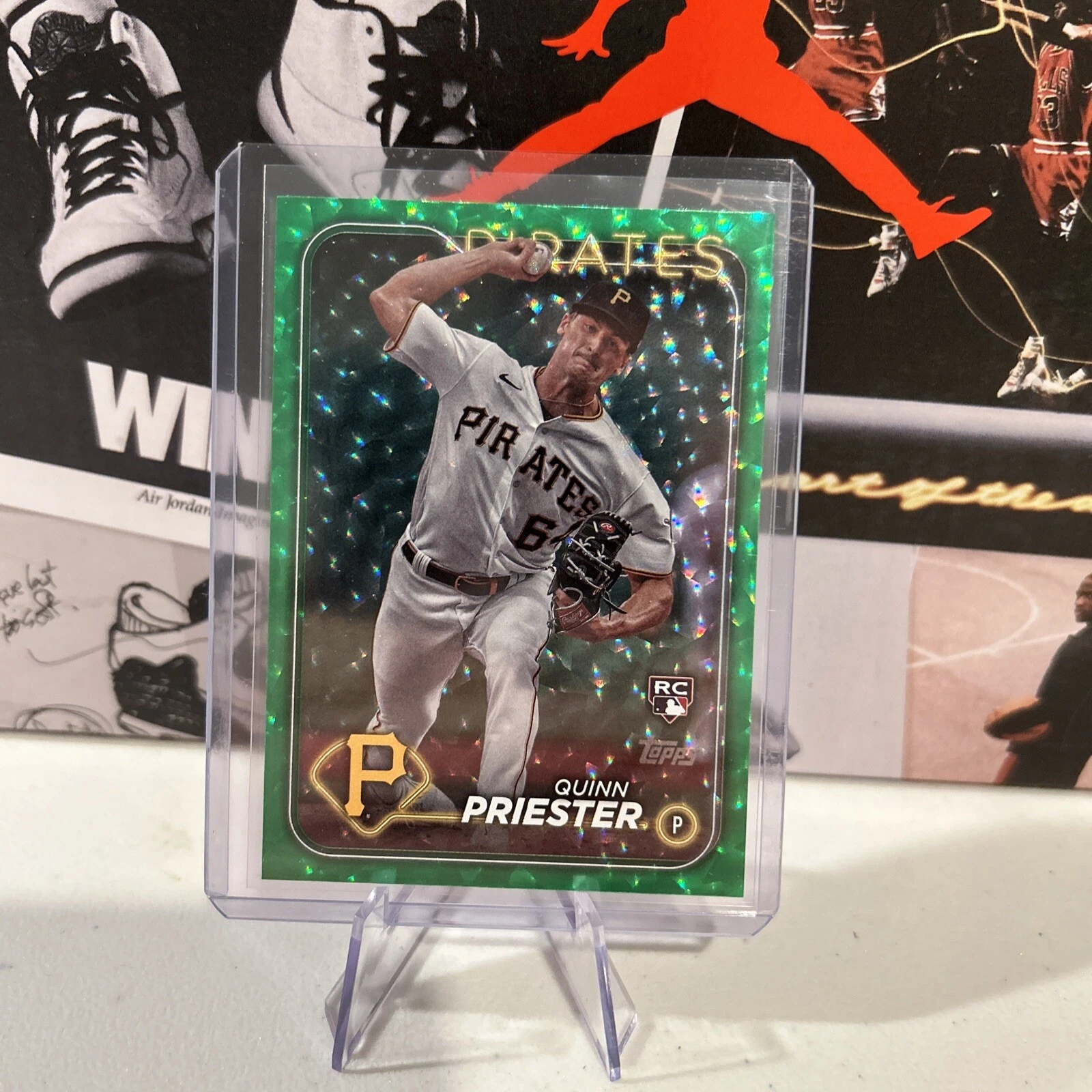 2024 Topps Series 1 #93 Quinn Priester Green Foil /499 Pittsburgh Pirates Rookie