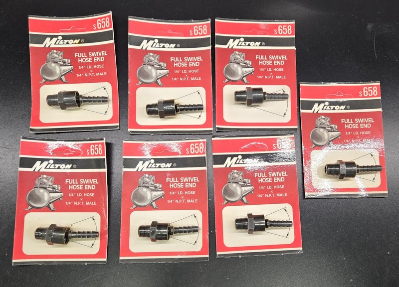 Milton S-658 1/4" MNPT Swivel Hose Fitting - New - LOT of 7